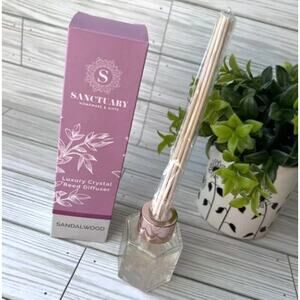 NEW Sanctuary Luxury Crystal Reed All-Natural Diffuser in Sandalwood 50 ml